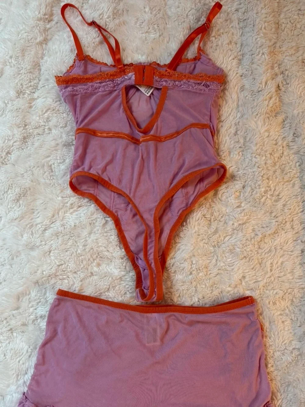 Purple Lingerie skirt set